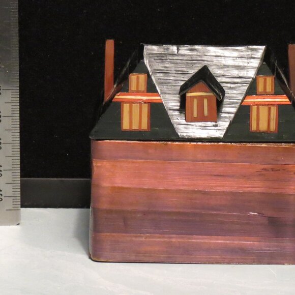 Vintage Miniature Wheat Stalk Trinket Box House - Picture 4 of 9